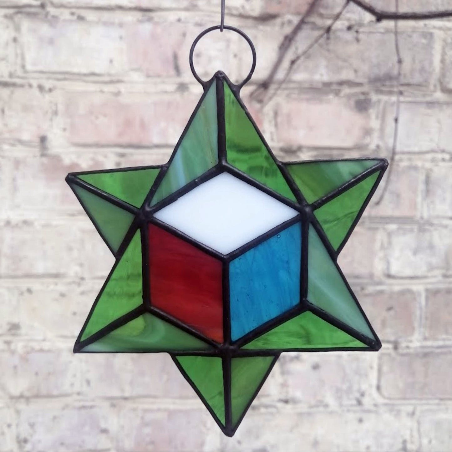 Compass Rose Stained Glass Suncatcher