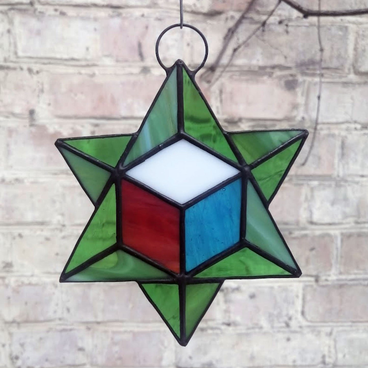 Compass Rose Stained Glass Suncatcher