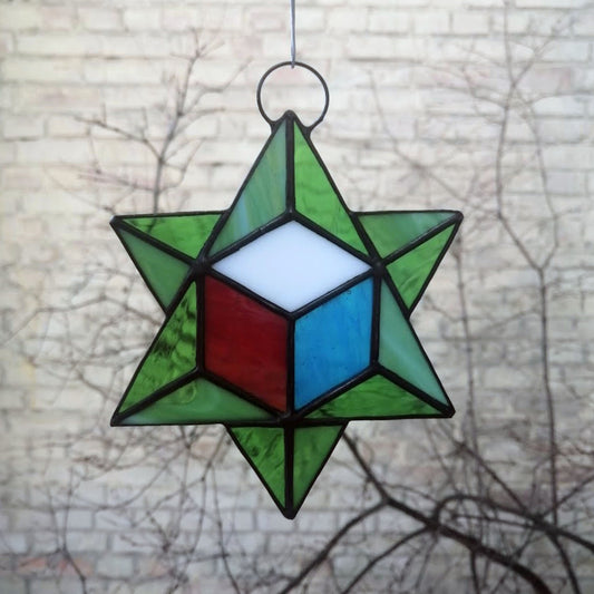 Compass Rose Stained Glass Suncatcher