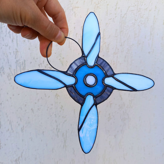 Airplane Propeller Stained Glass Suncatcher