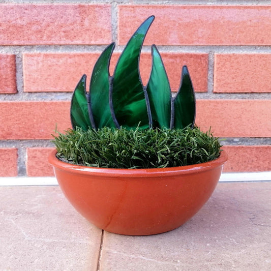 Aloe Vera Stained Glass Succulent Stake Plant Only
