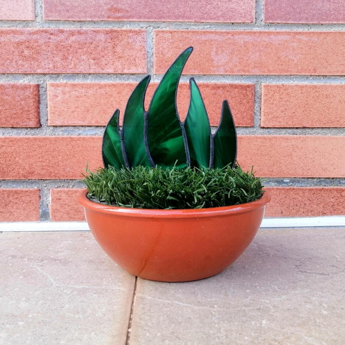 Aloe Vera Stained Glass Succulent Stake Plant Only
