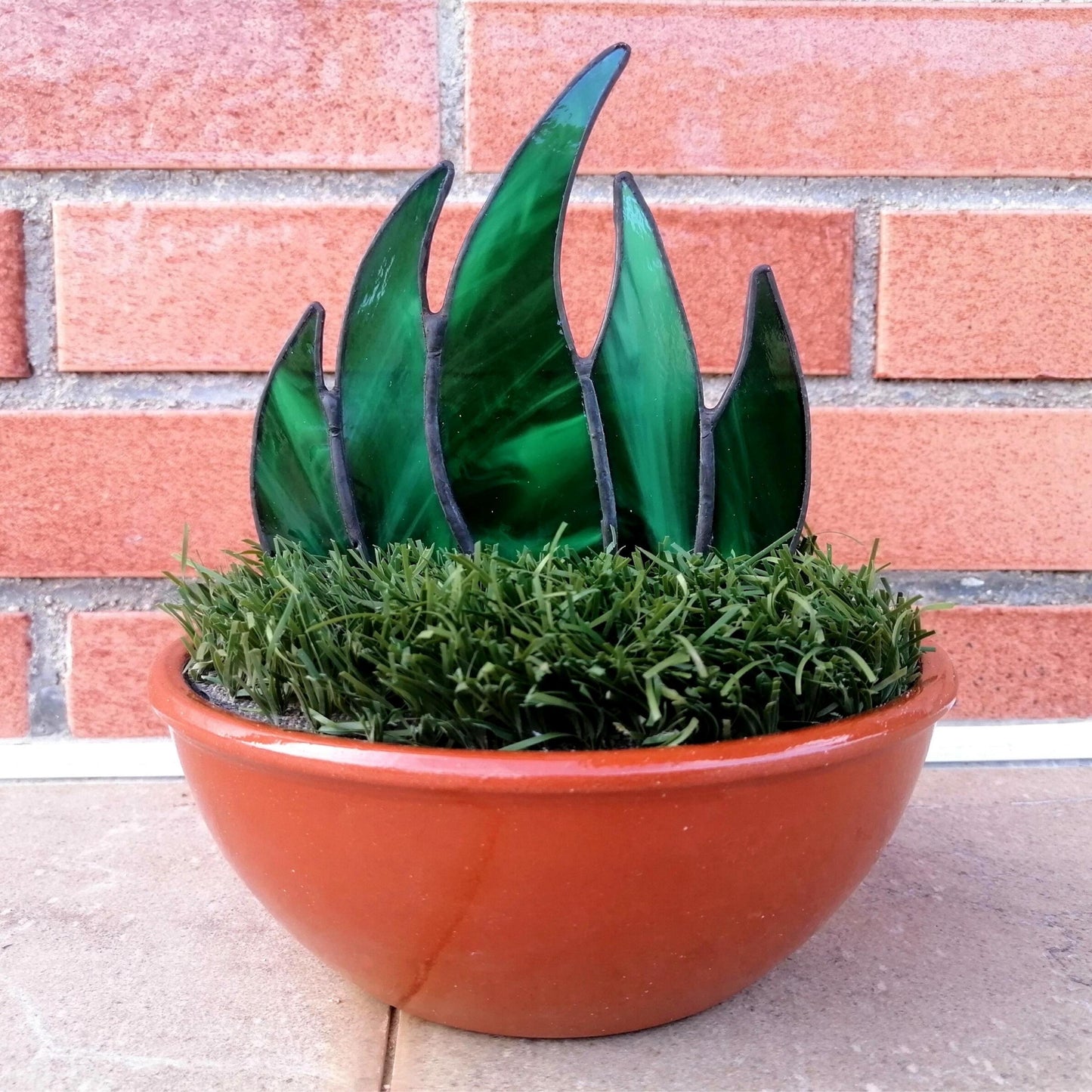 Aloe Vera Stained Glass Succulent Stake Plant Only