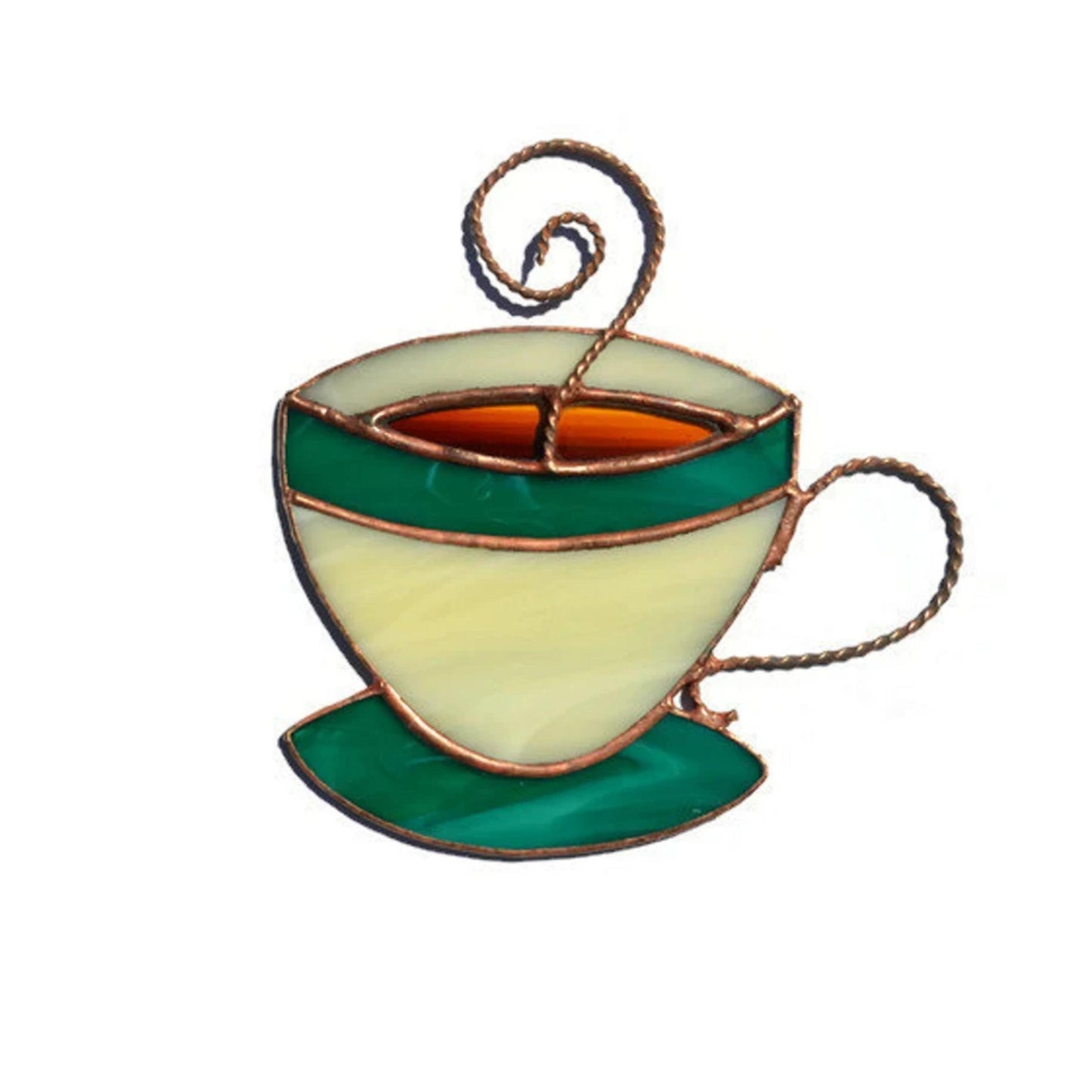 Stained Glass Coffee Cup Suncatcher for Kitchen Decor
