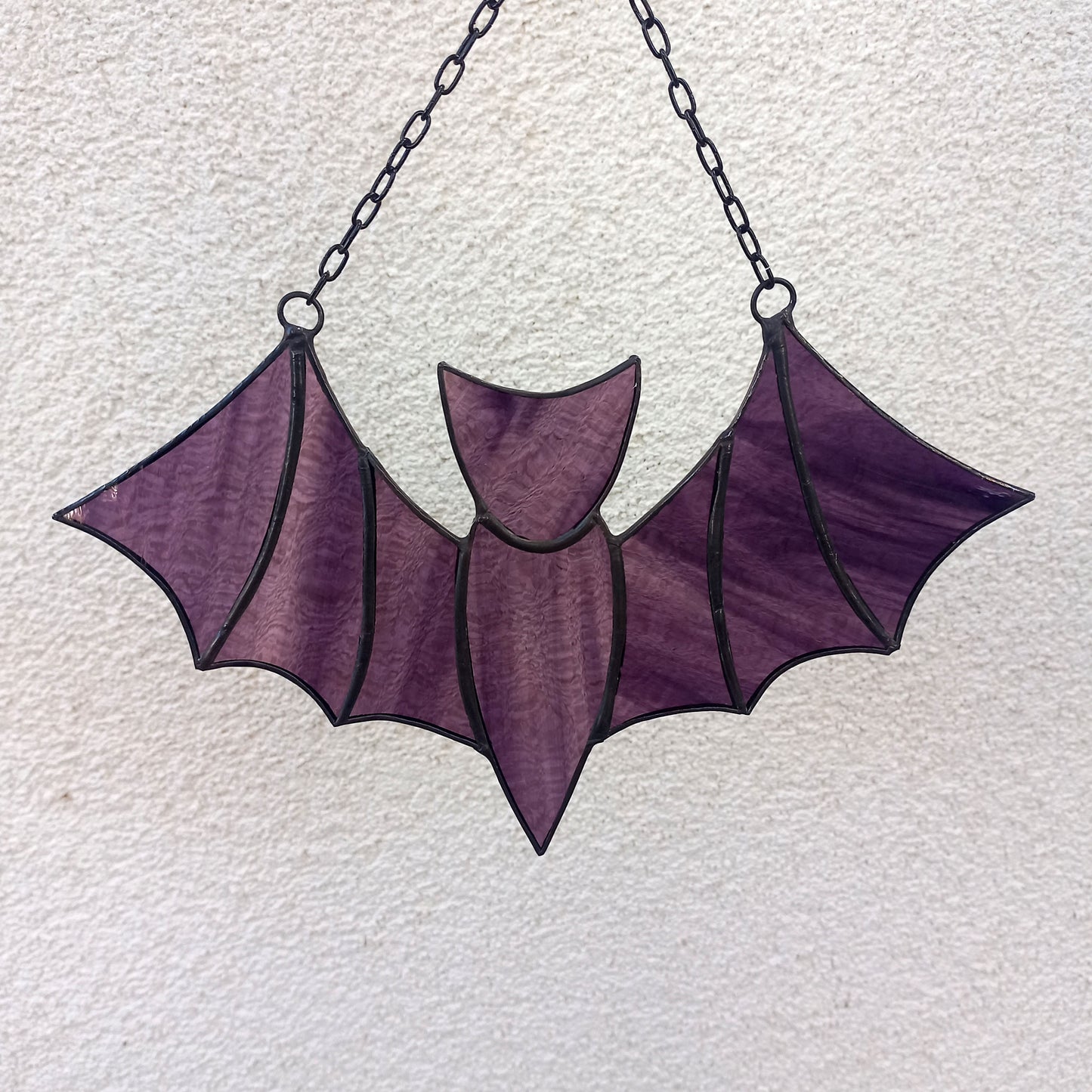 Stained Glass Bat Suncatcher Dark Purple