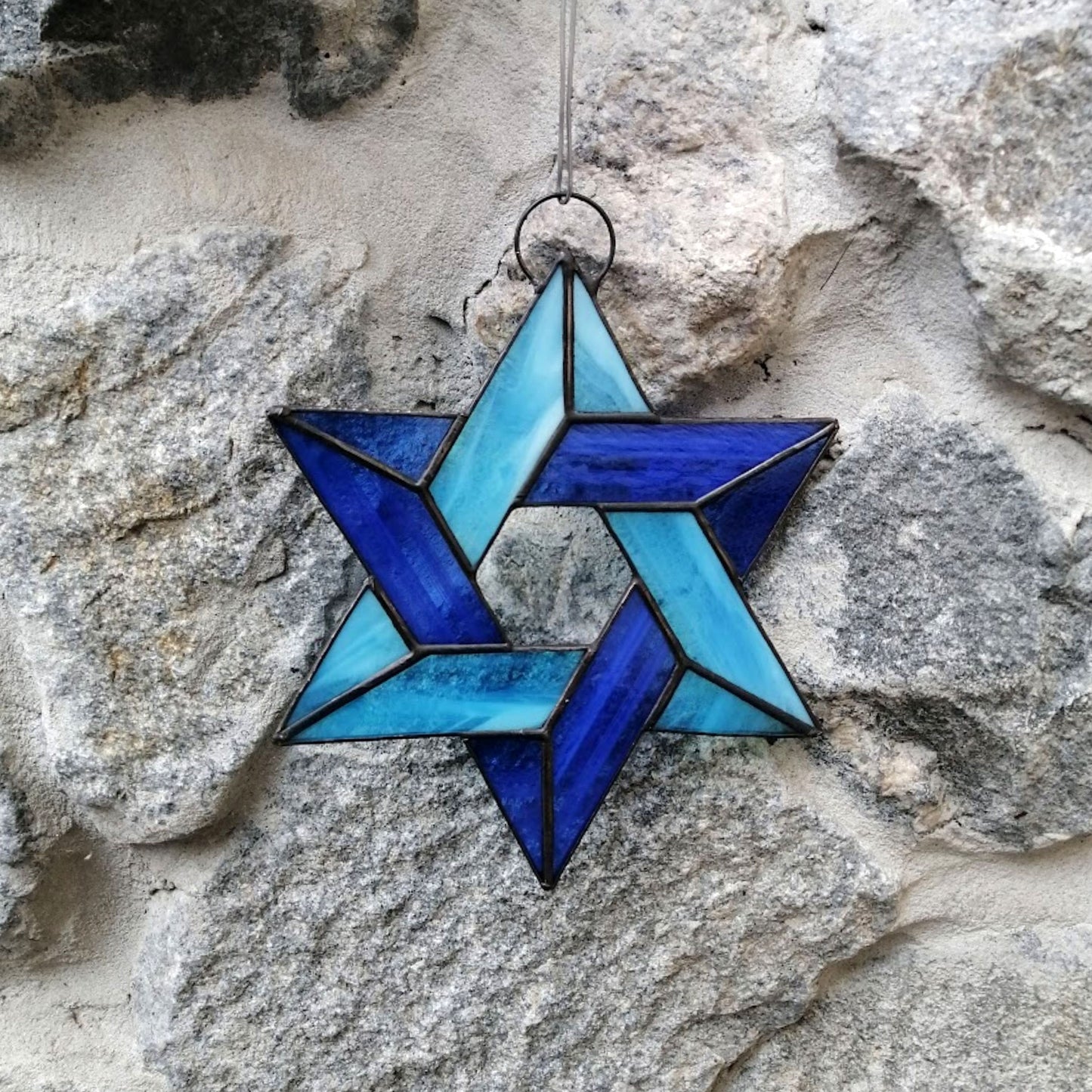 Jewish Star of David Stained Glass Suncatcher