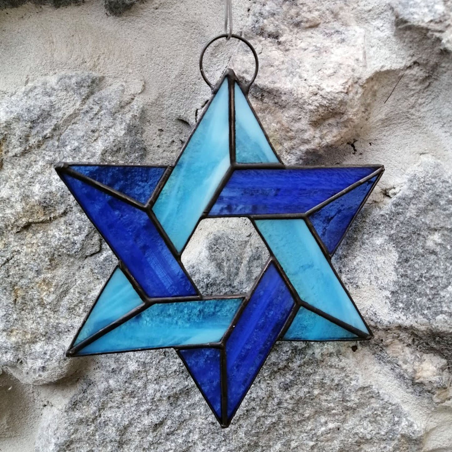 Jewish Star of David Stained Glass Suncatcher