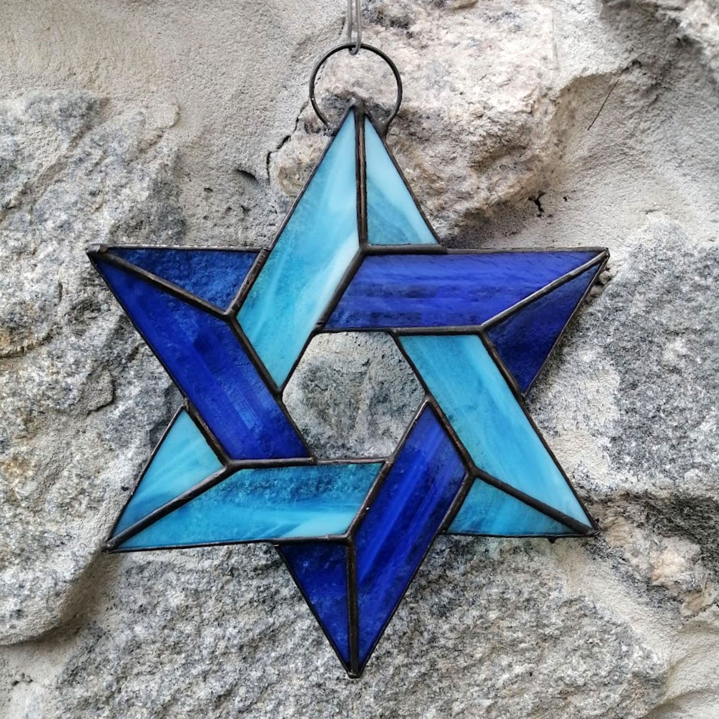 Jewish Star of David Stained Glass Suncatcher