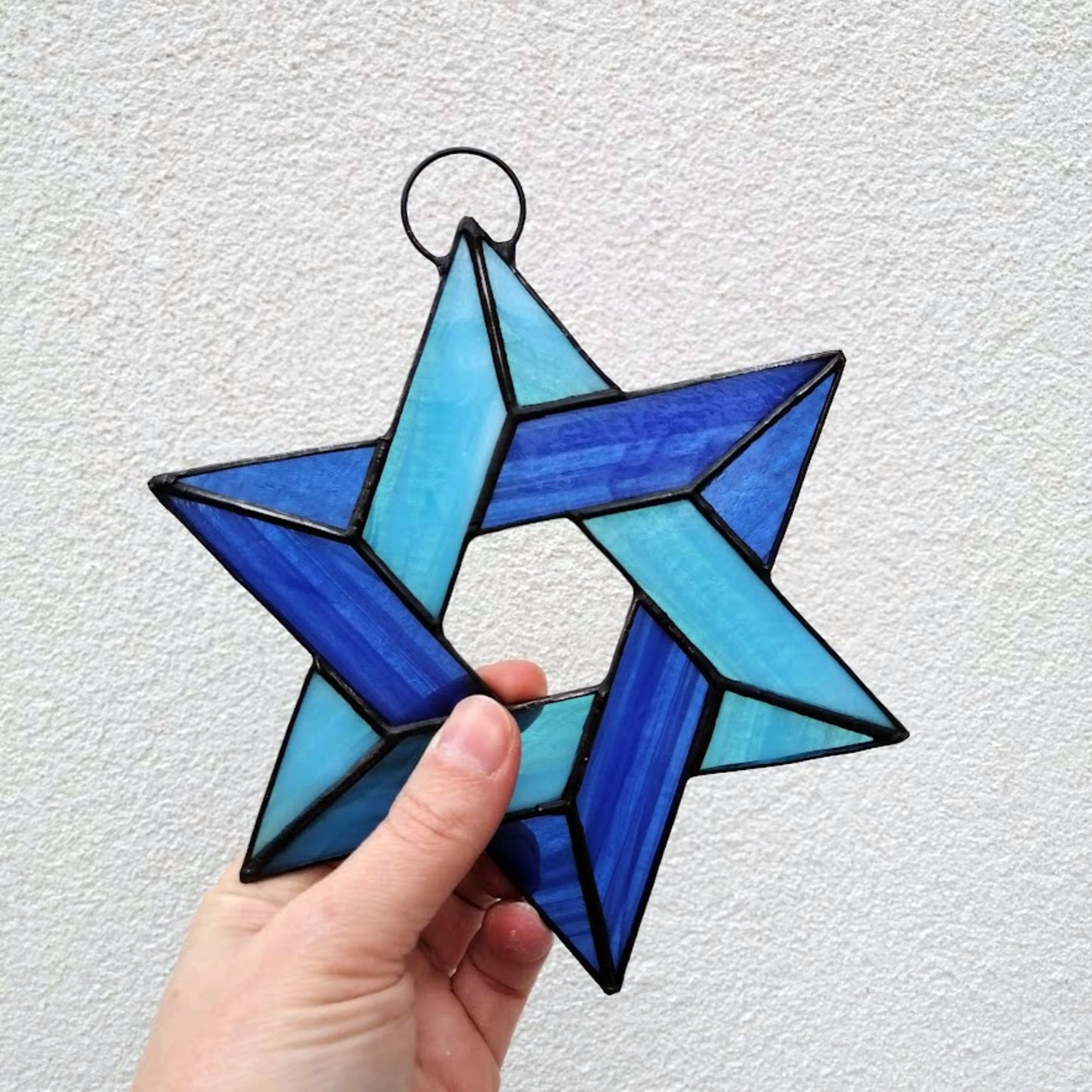 Jewish Star of David Stained Glass Suncatcher