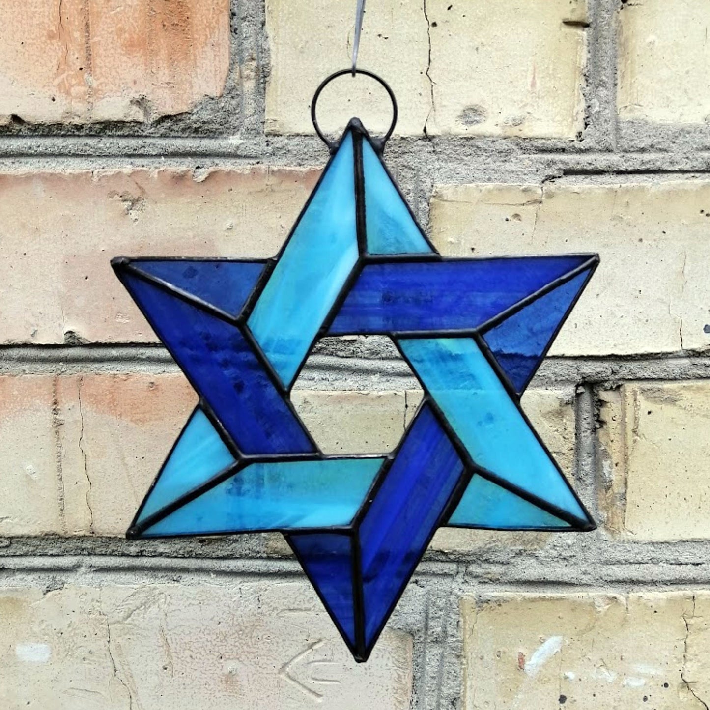 Jewish Star of David Stained Glass Suncatcher