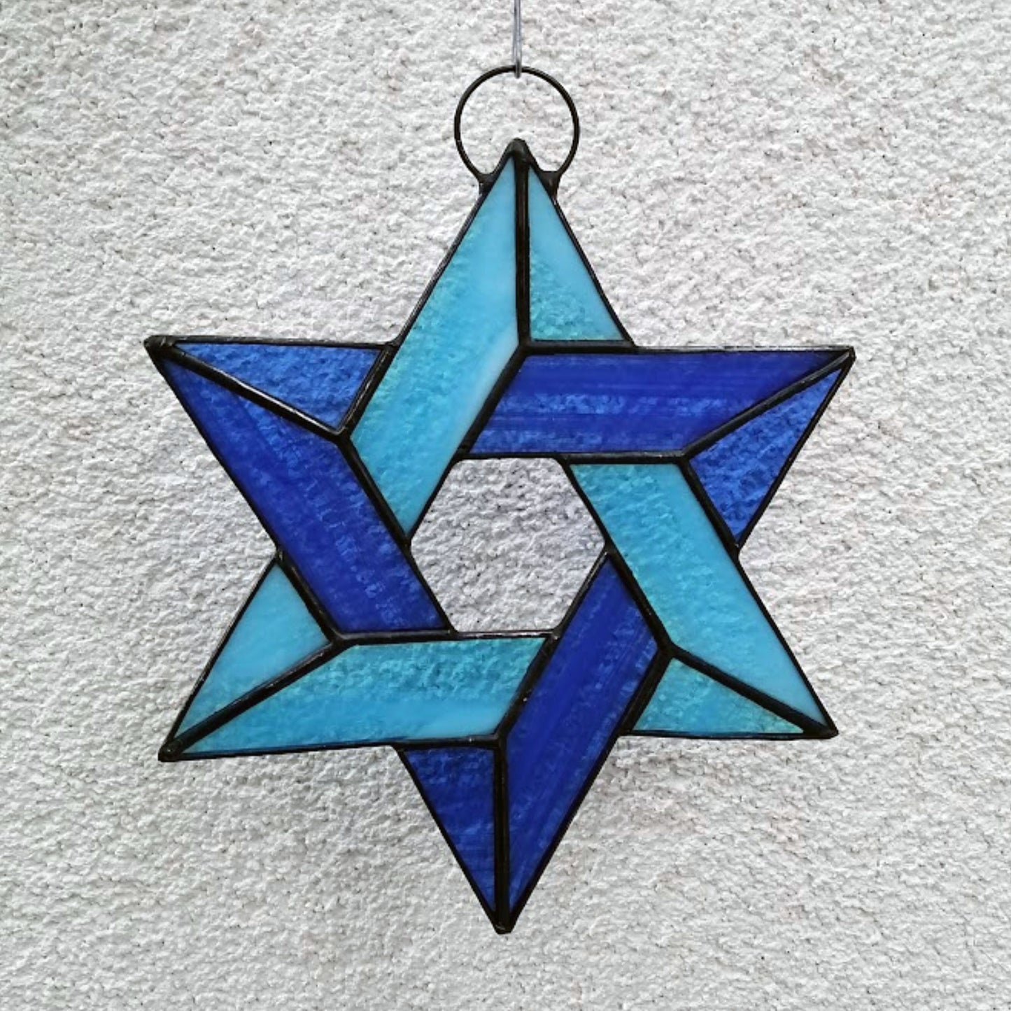Jewish Star of David Stained Glass Suncatcher