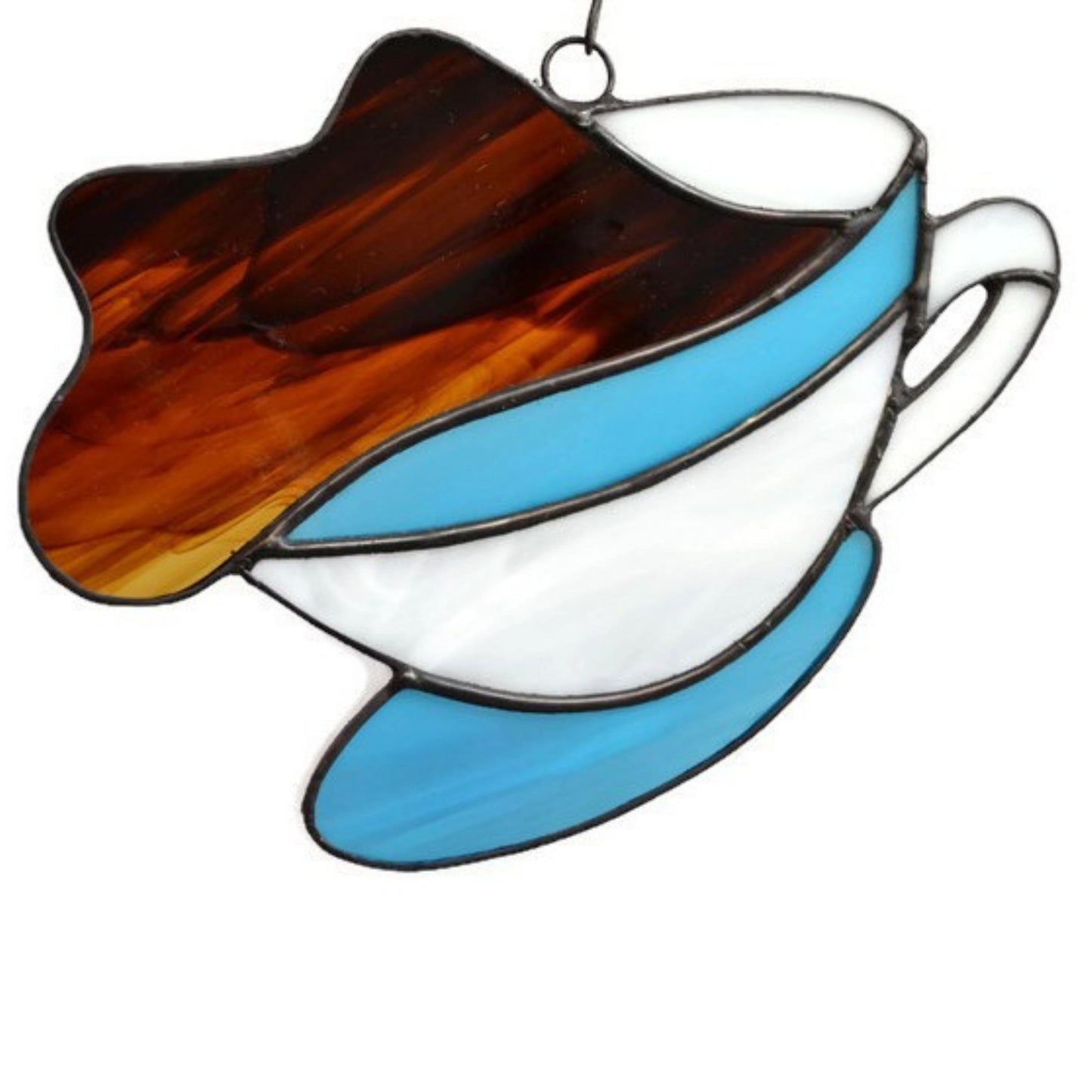 Stained Glass Coffee Cup Suncatcher