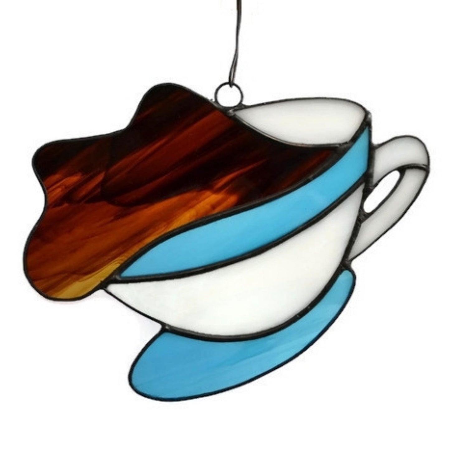 Stained Glass Coffee Cup Suncatcher