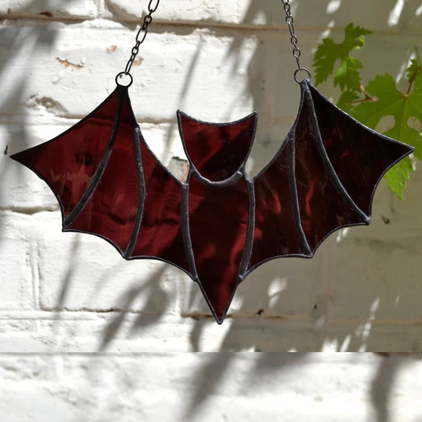 Stained Glass Bat Suncatcher Dark Purple