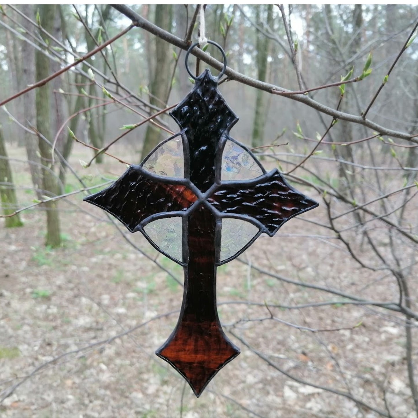 Small Stained Glass Cross Suncatcher