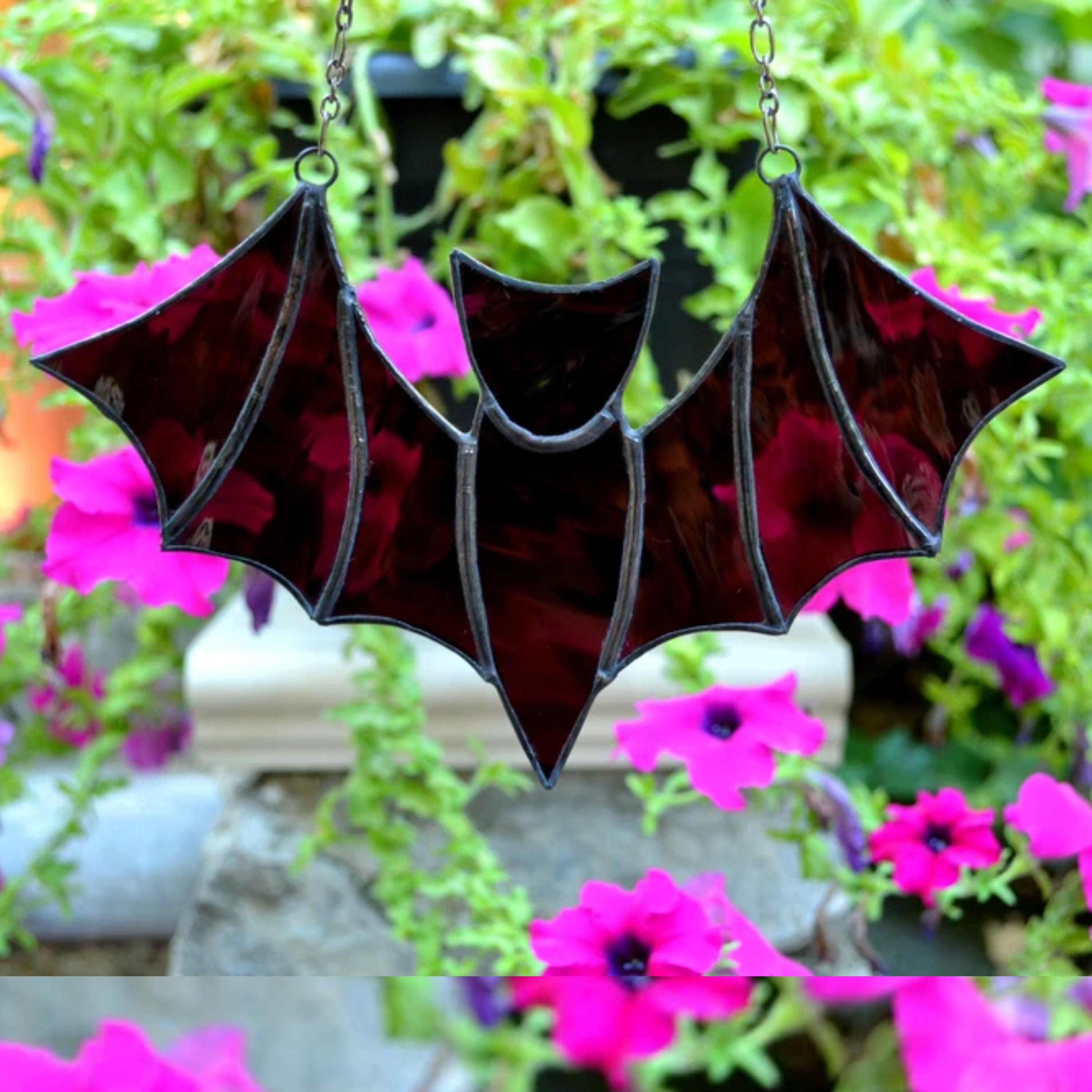 Stained Glass | Nature | Purple on sale & Orange Bat Head Suncatcher