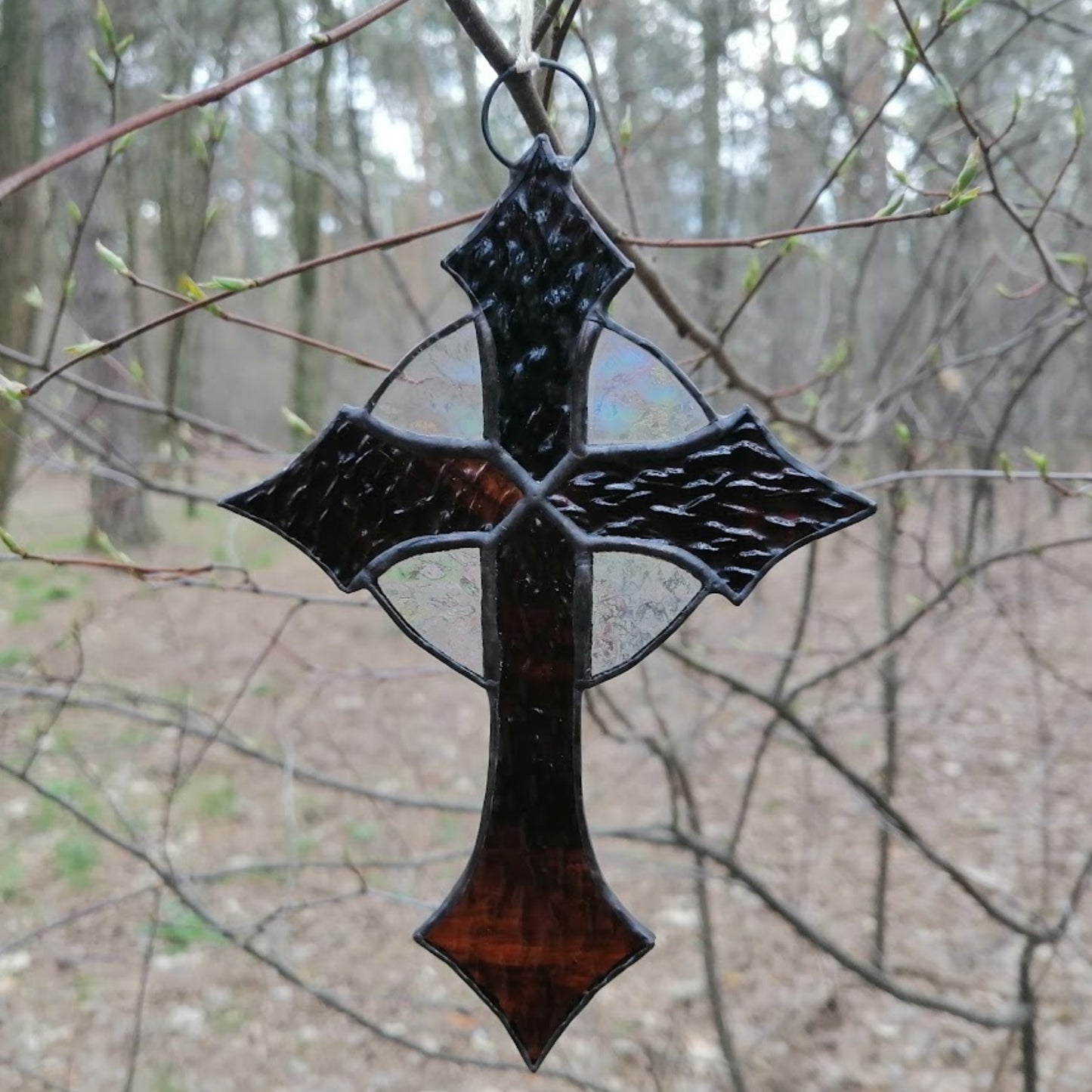 Small Stained Glass Cross Suncatcher