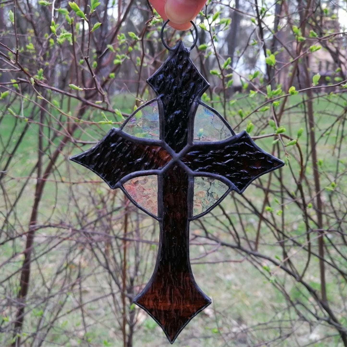 Small Stained Glass Cross Suncatcher