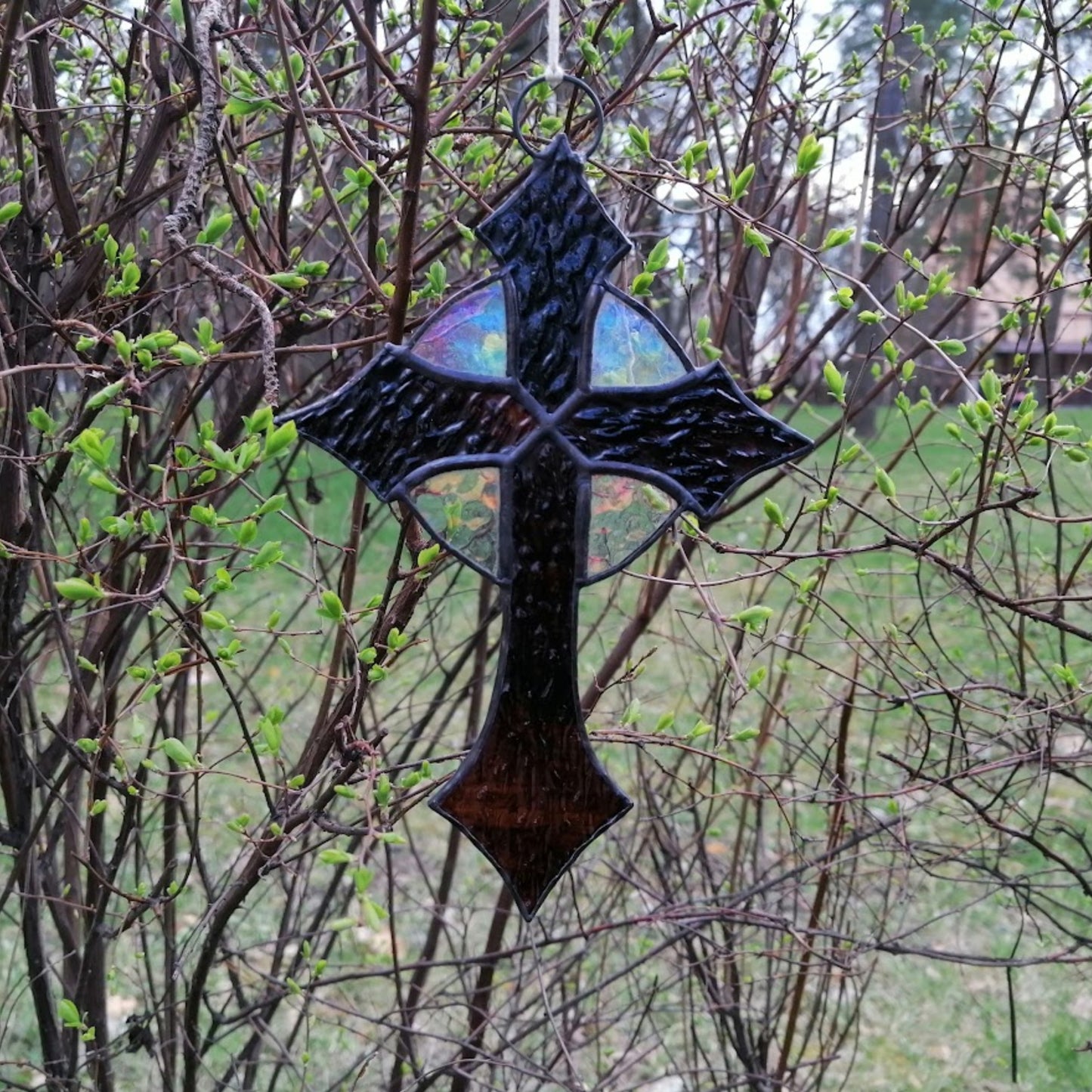 Small Stained Glass Cross Suncatcher