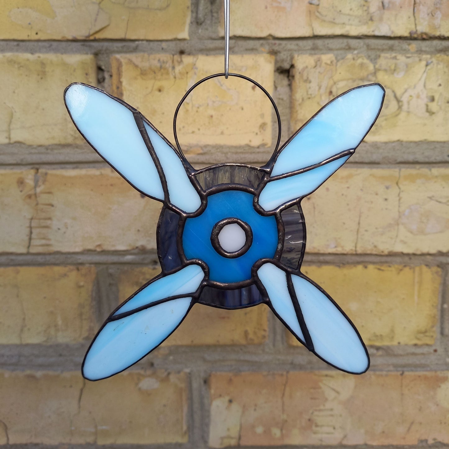 Airplane Propeller Stained Glass Suncatcher