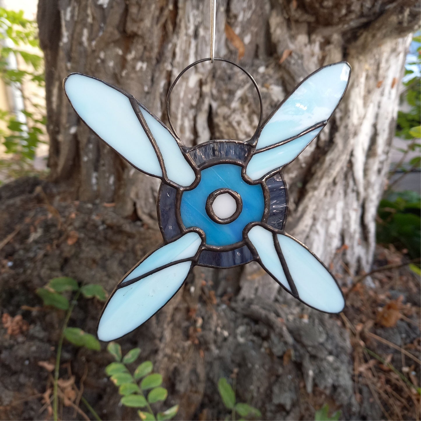 Airplane Propeller Stained Glass Suncatcher