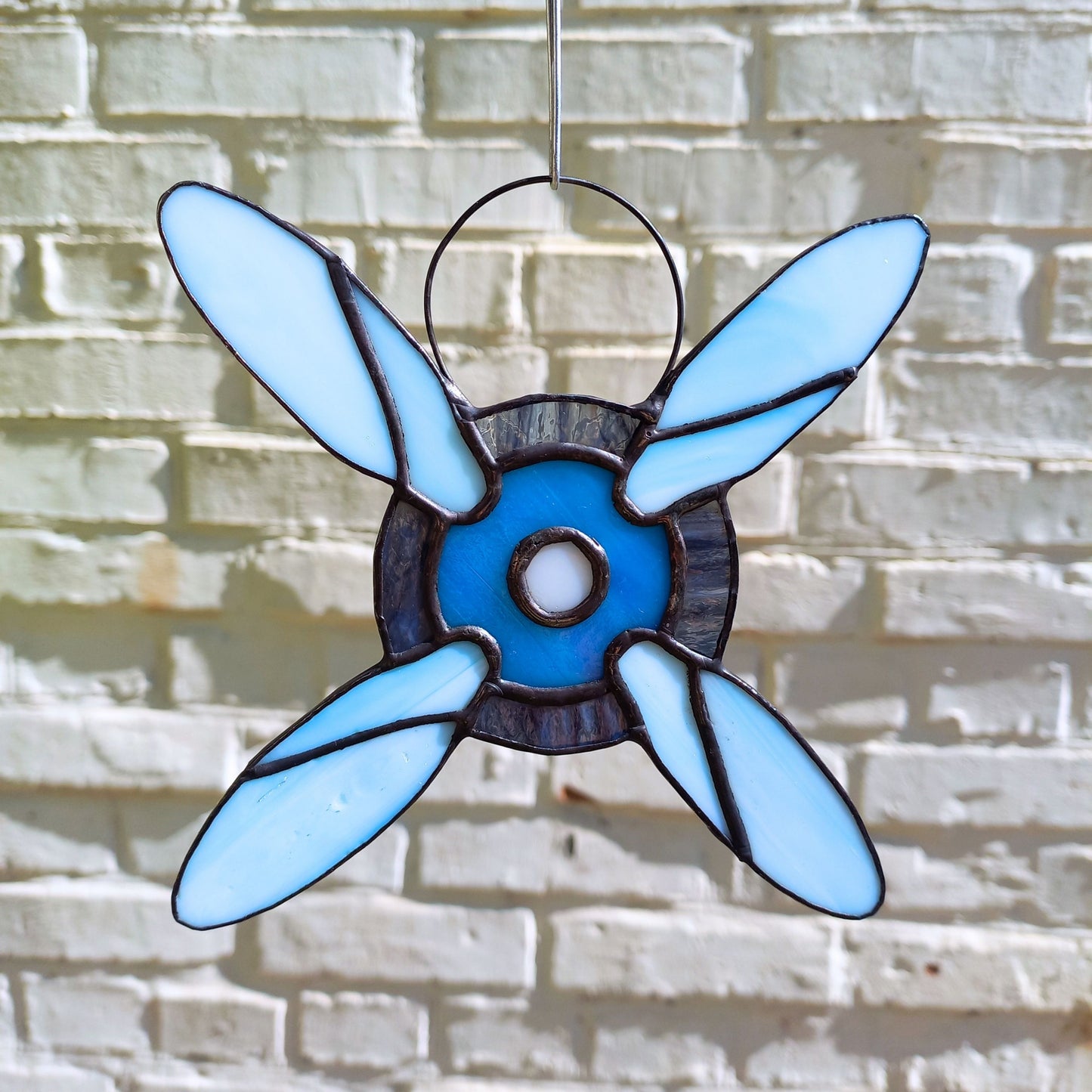 Airplane Propeller Stained Glass Suncatcher