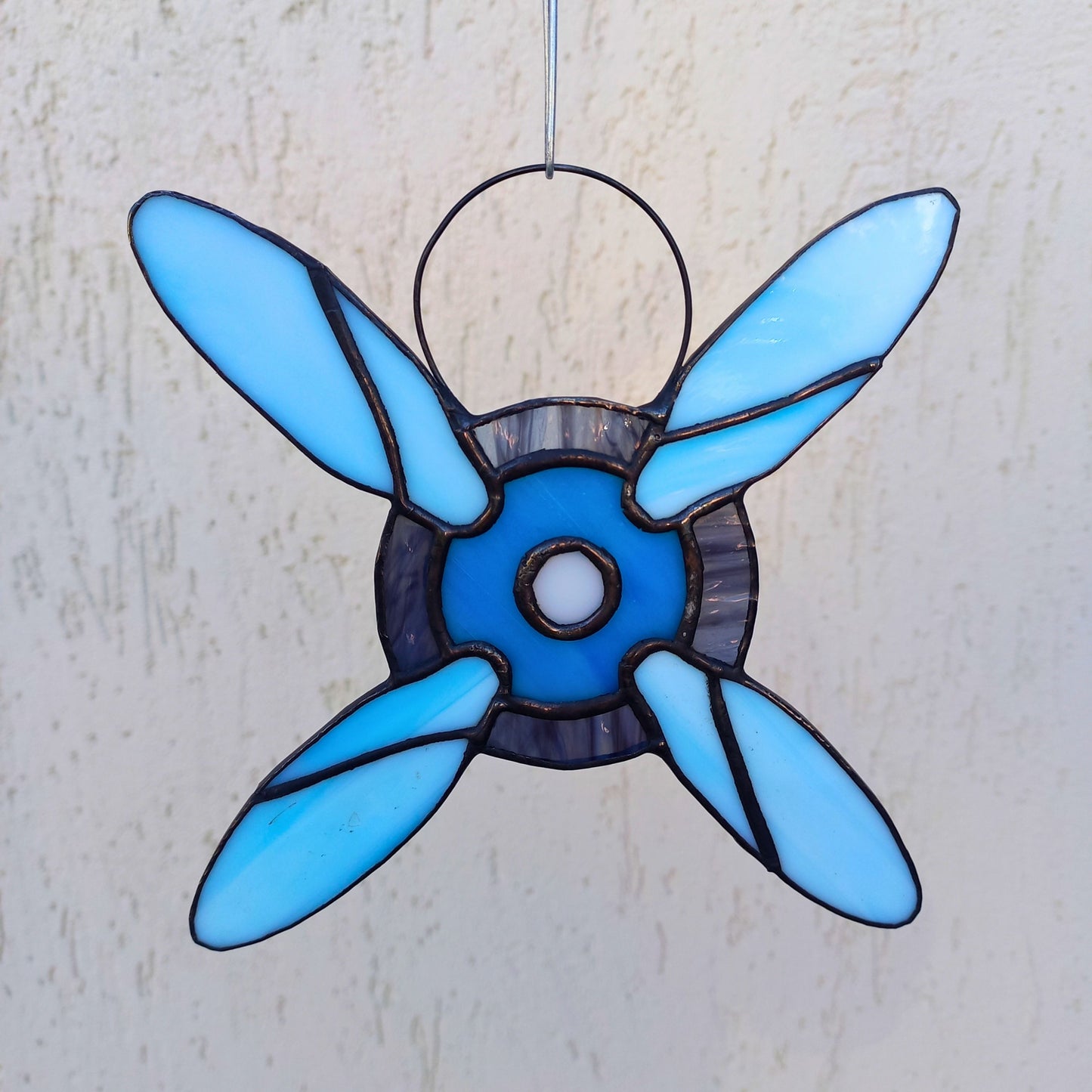 Airplane Propeller Stained Glass Suncatcher