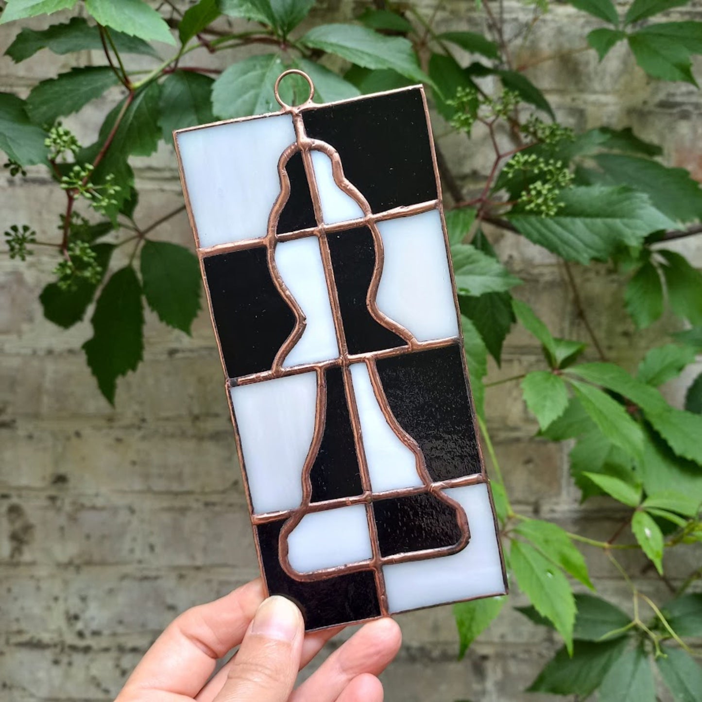 Bishop Chess Piece Stained Glass Suncatcher