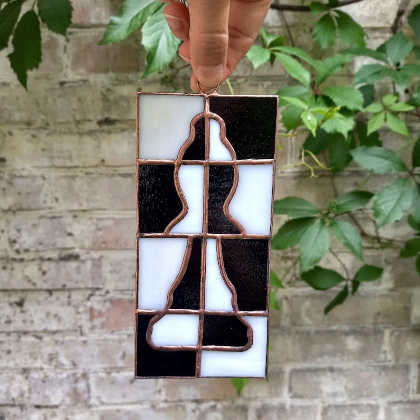 Bishop Chess Piece Stained Glass Suncatcher