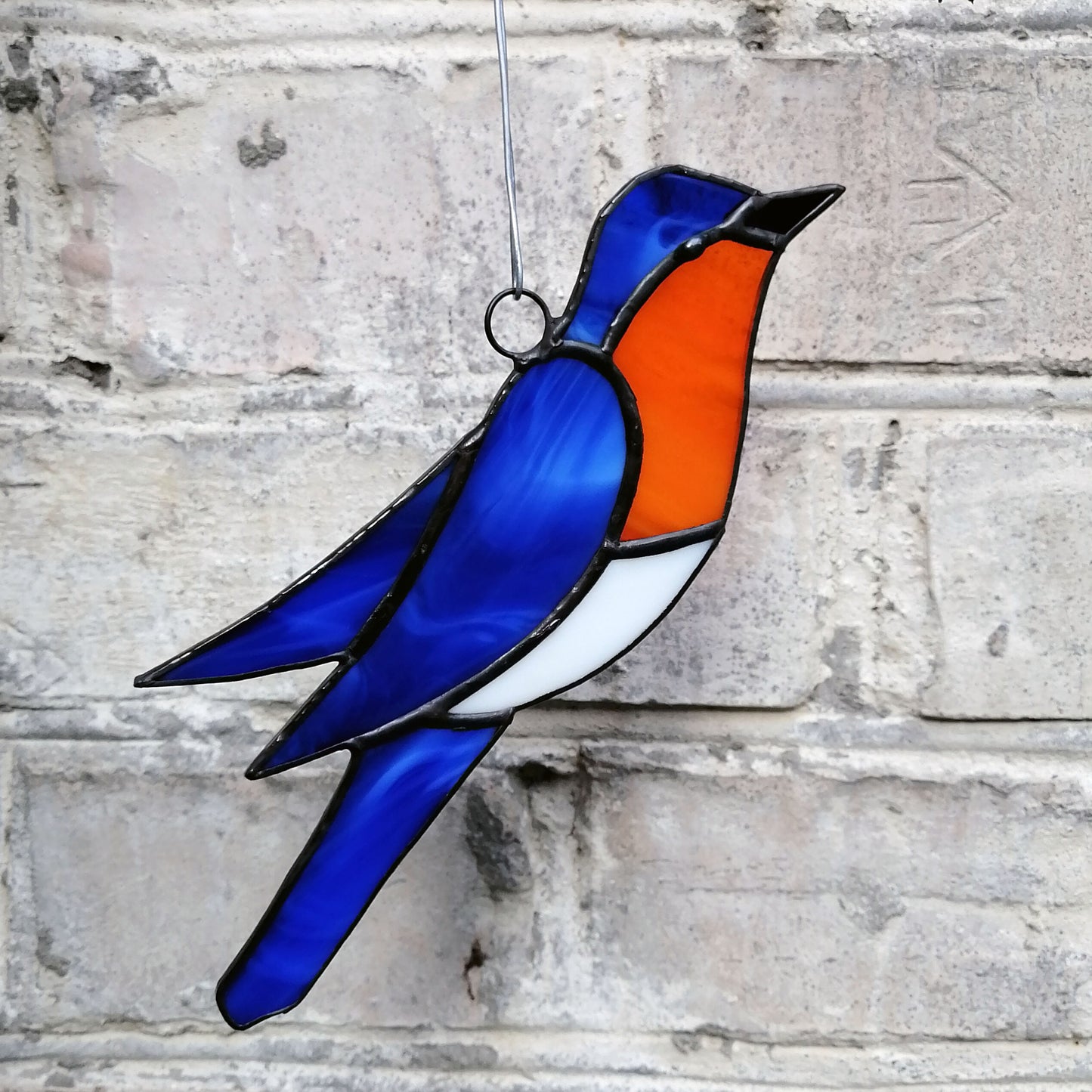 Eastern Bluebird Stained Glass Bird Suncatcher