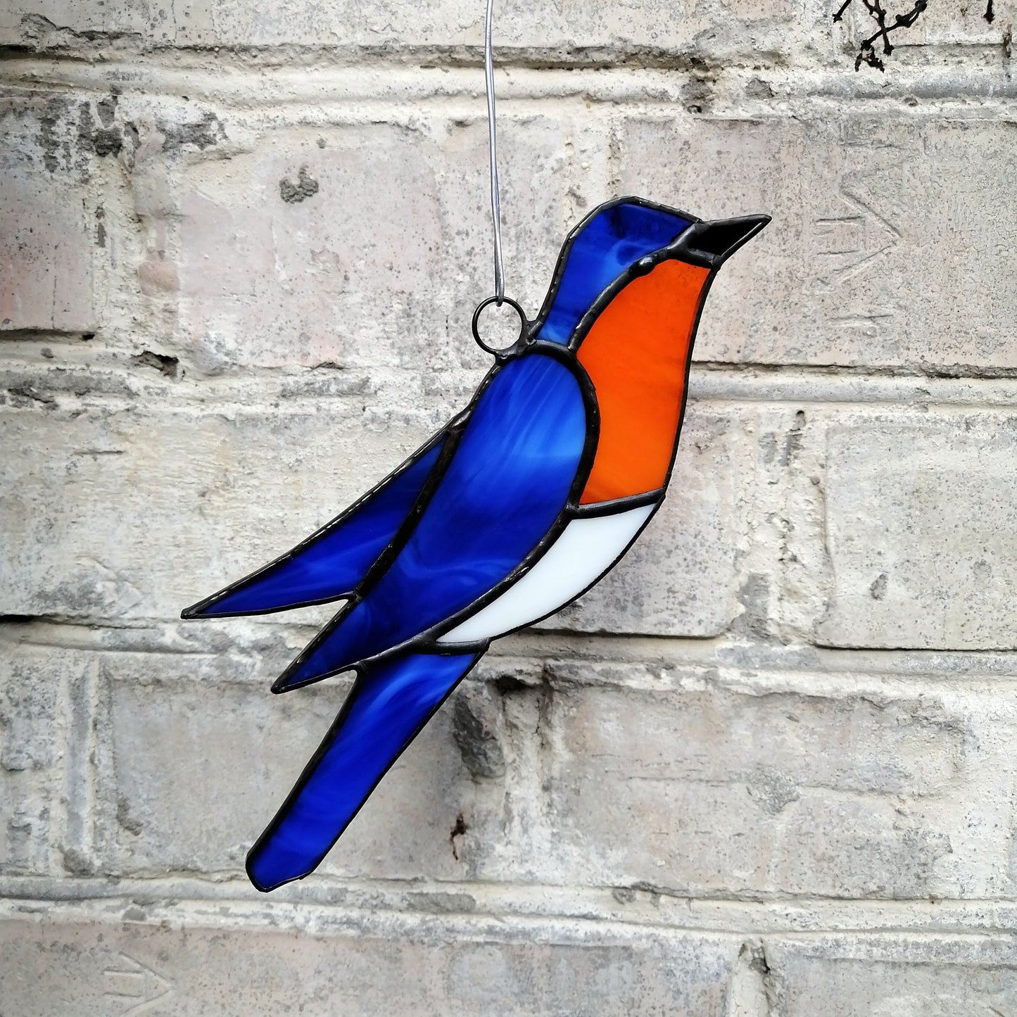 Eastern Bluebird Stained Glass Bird Suncatcher