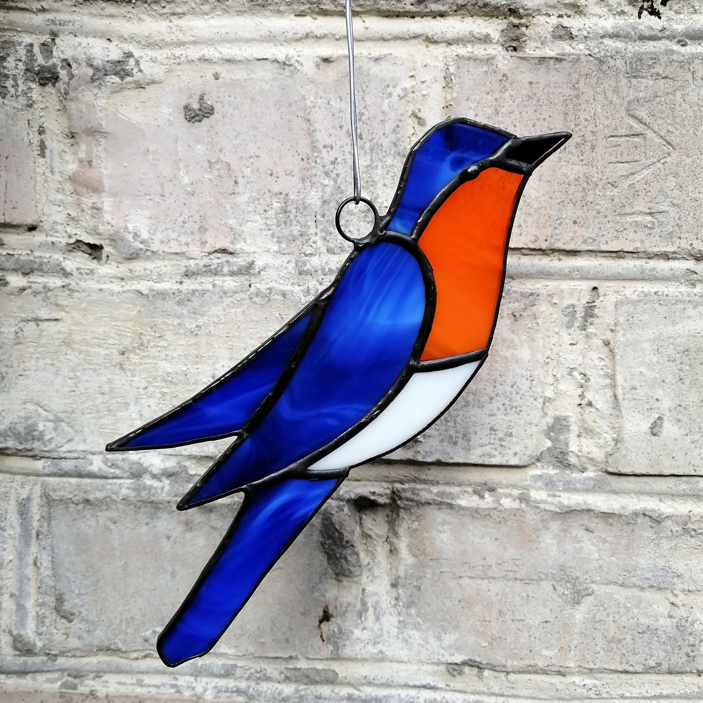 Eastern Bluebird Stained Glass Bird Suncatcher