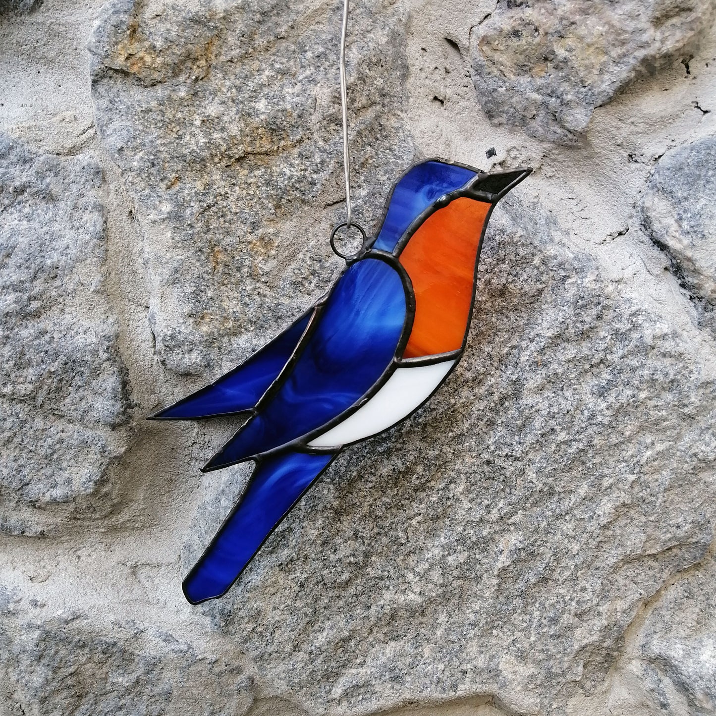 Eastern Bluebird Stained Glass Bird Suncatcher