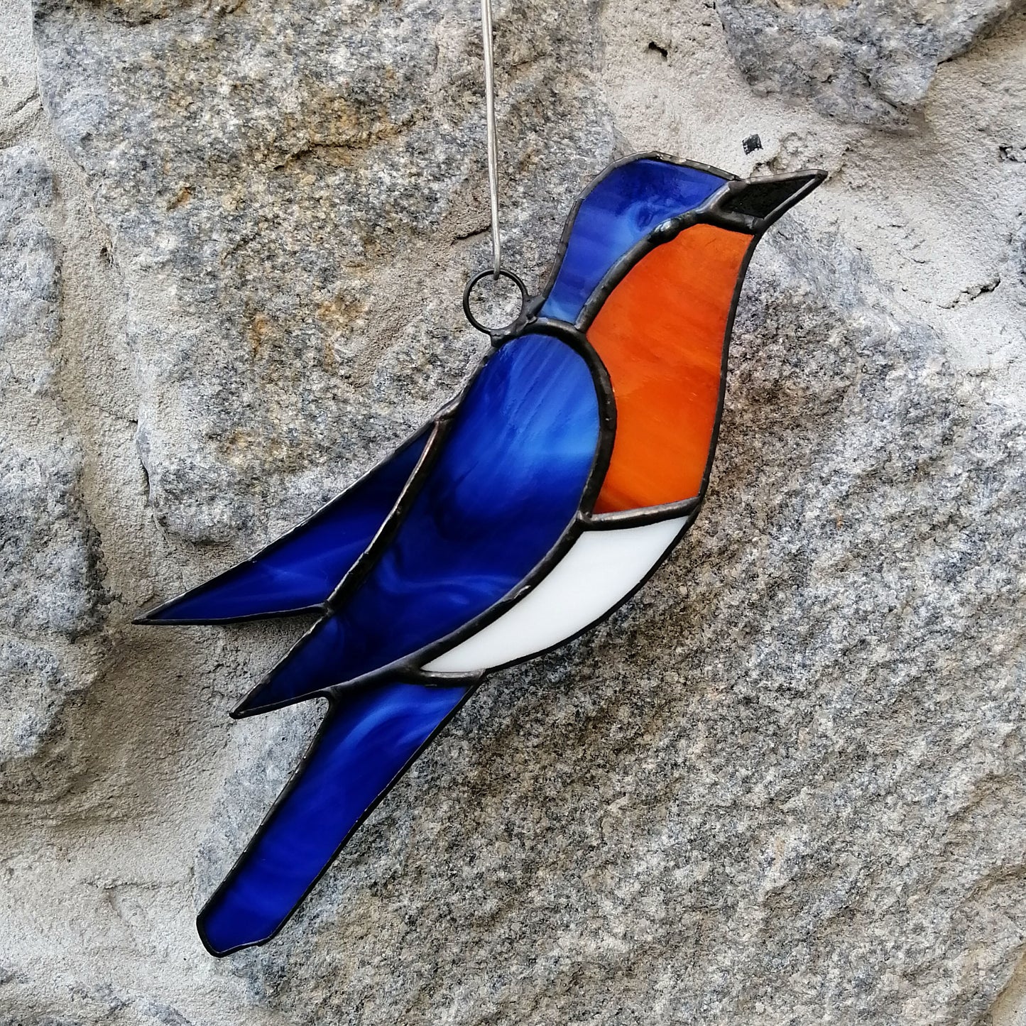 Eastern Bluebird Stained Glass Bird Suncatcher