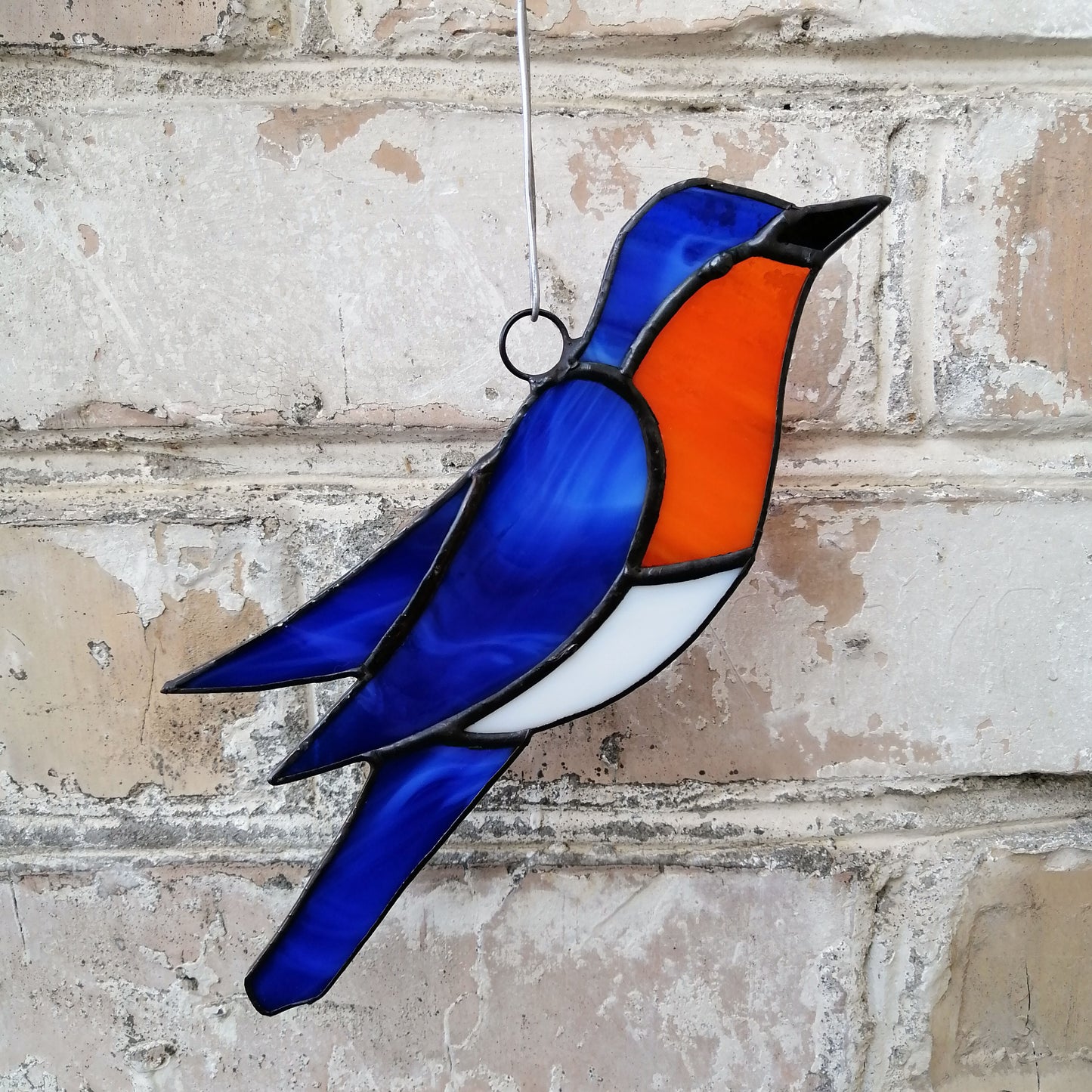 Eastern Bluebird Stained Glass Bird Suncatcher