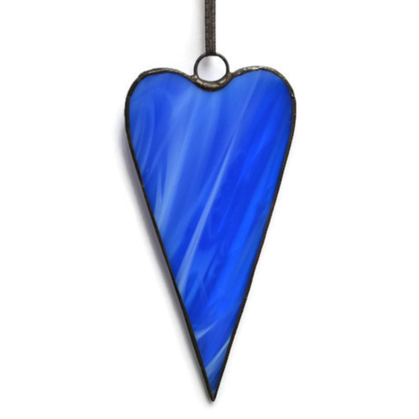 Boho Blue Heart Stained Glass Suncatcher