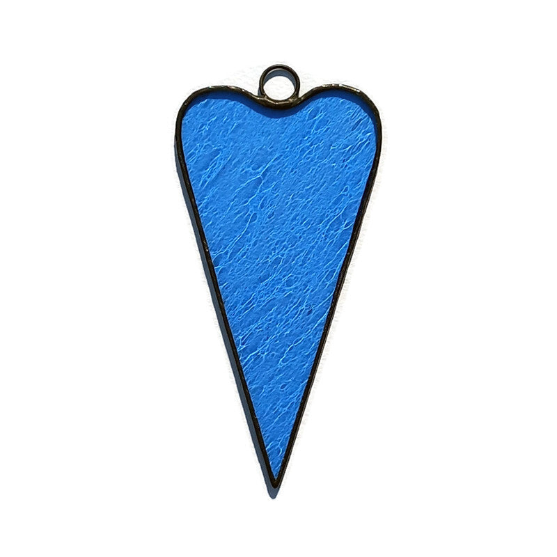 Modern Pale Blue Heart Stained Glass Suncatcher