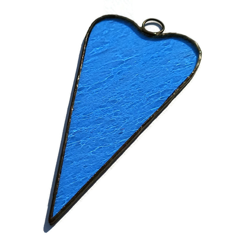 Modern Pale Blue Heart Stained Glass Suncatcher