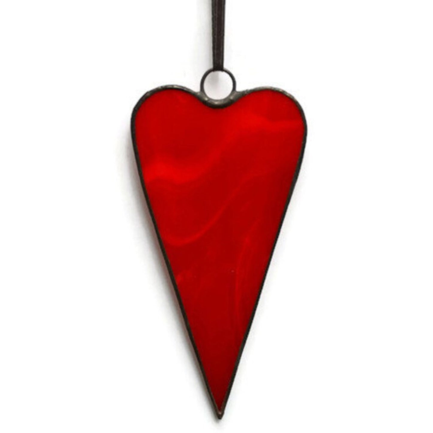 Boho Red Heart Stained Glass Suncatcher