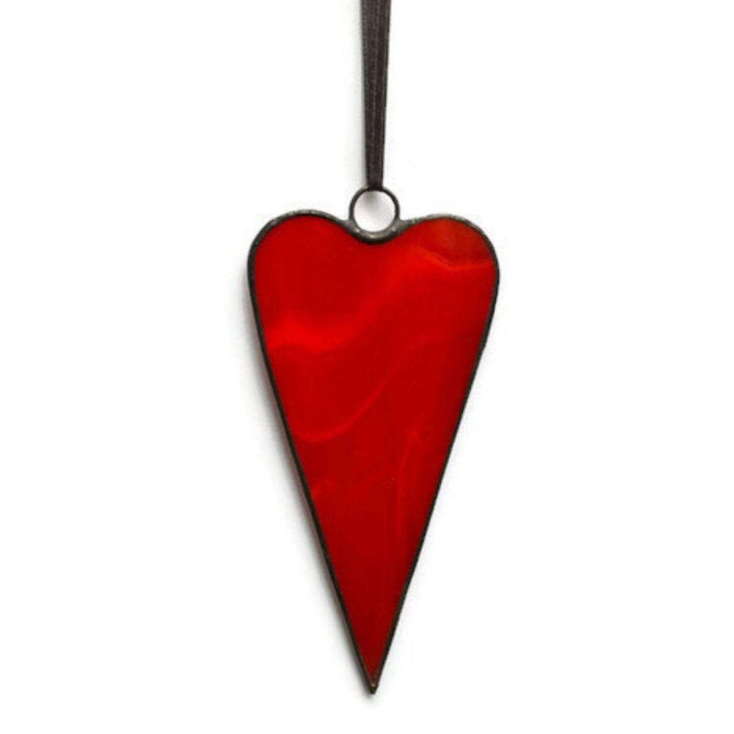 Boho Red Heart Stained Glass Suncatcher