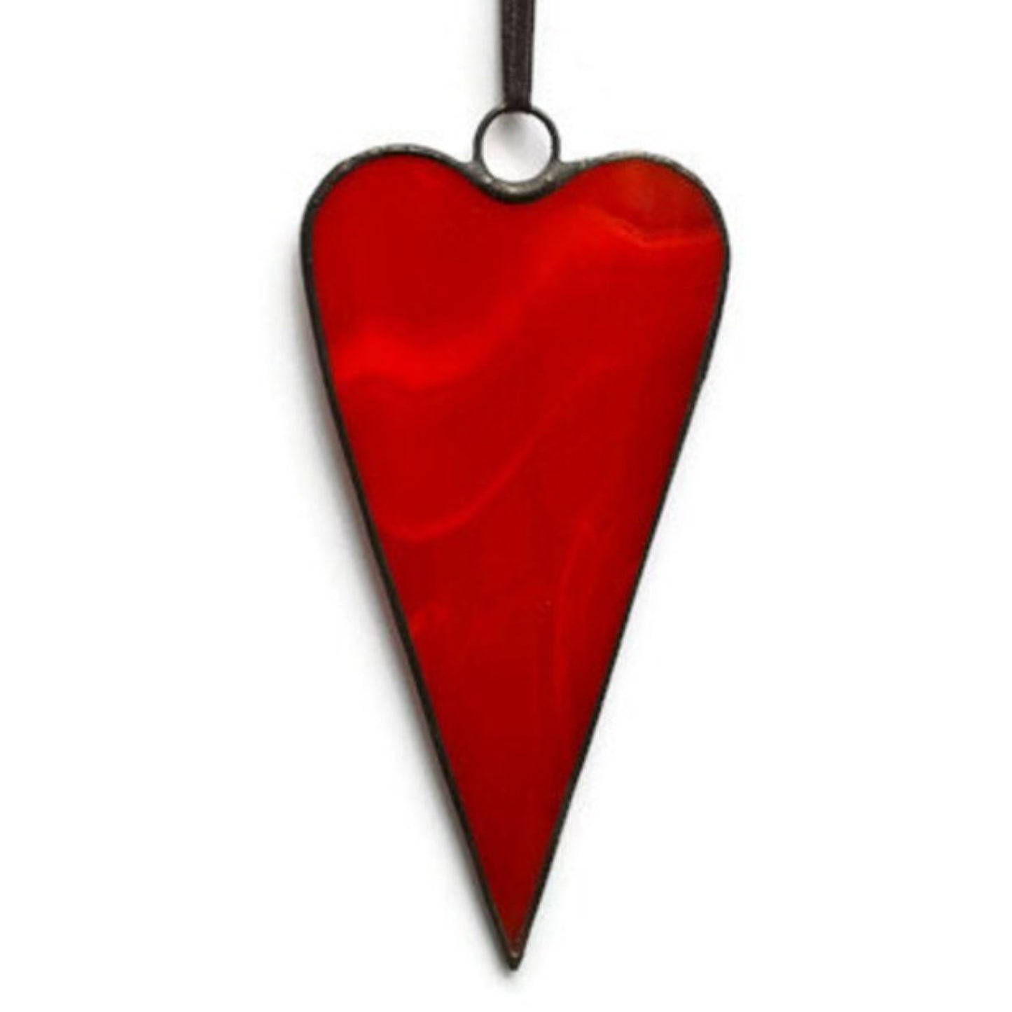 Boho Red Heart Stained Glass Suncatcher