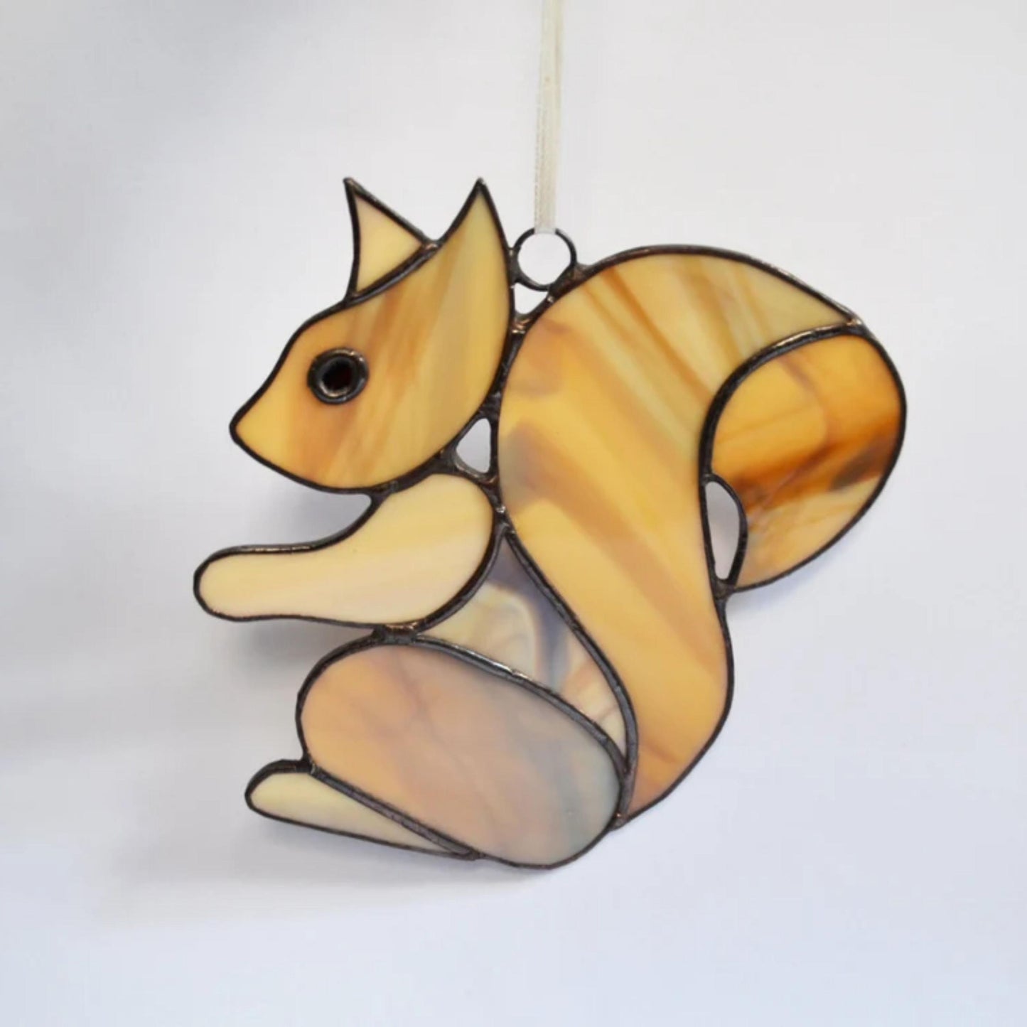 Brown Squirrel Stained Glass Suncatcher