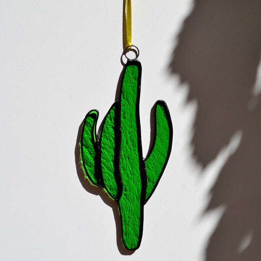 Stained Glass Cactus Suncatcher