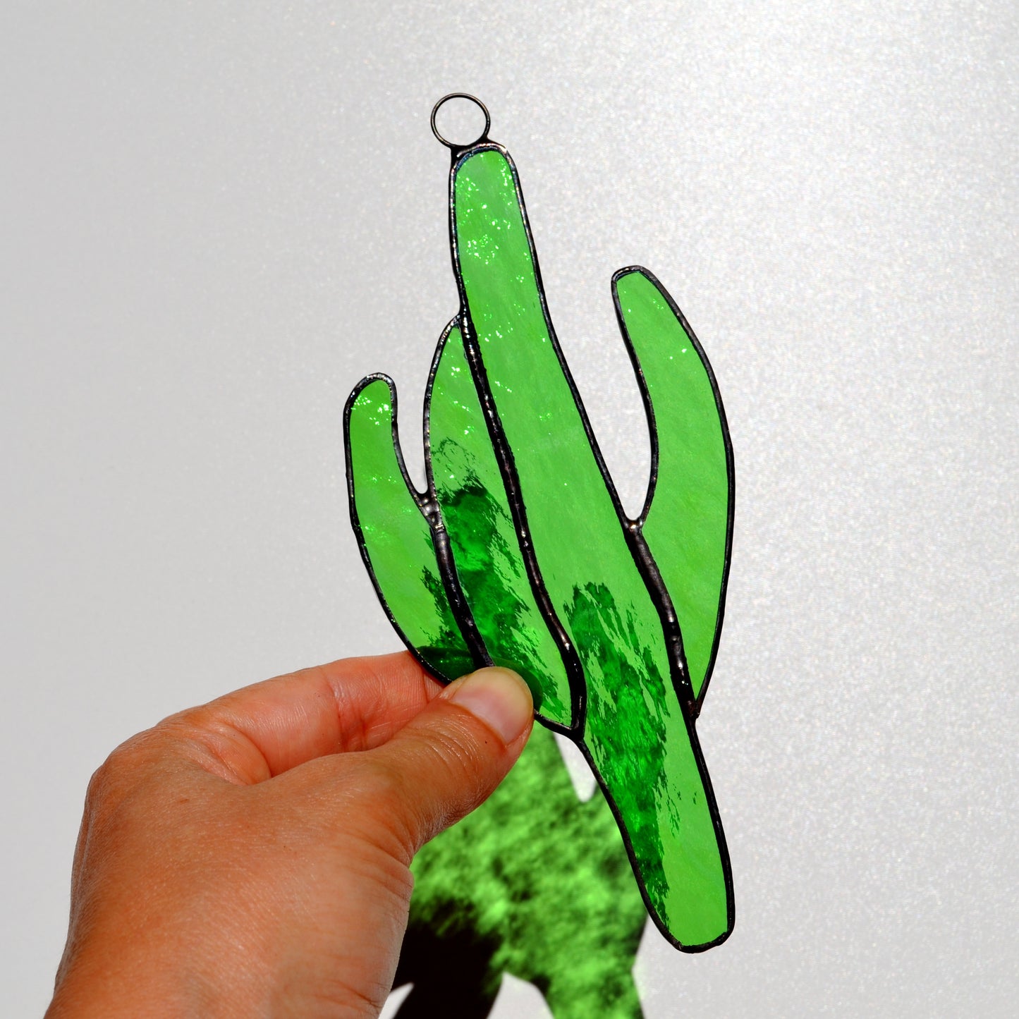 Stained Glass Cactus Suncatcher