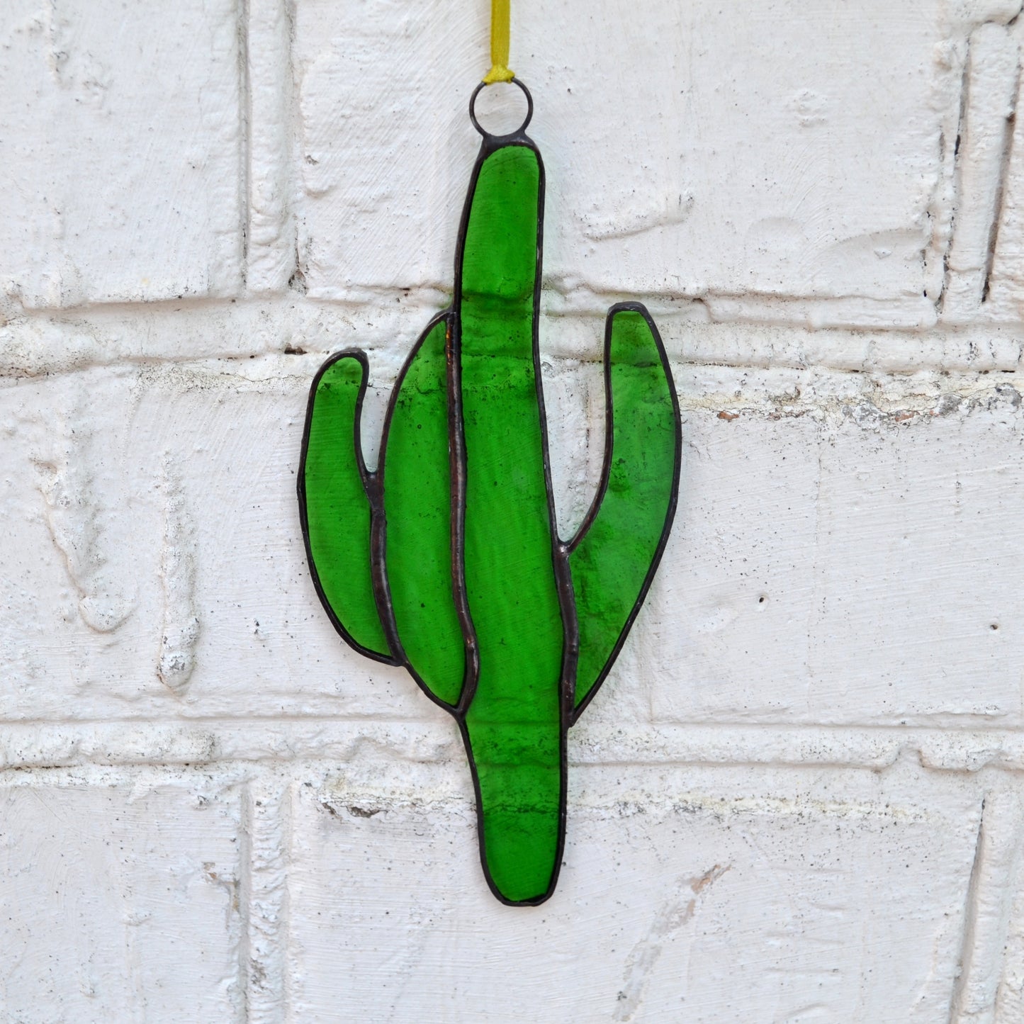 Stained Glass Cactus Suncatcher