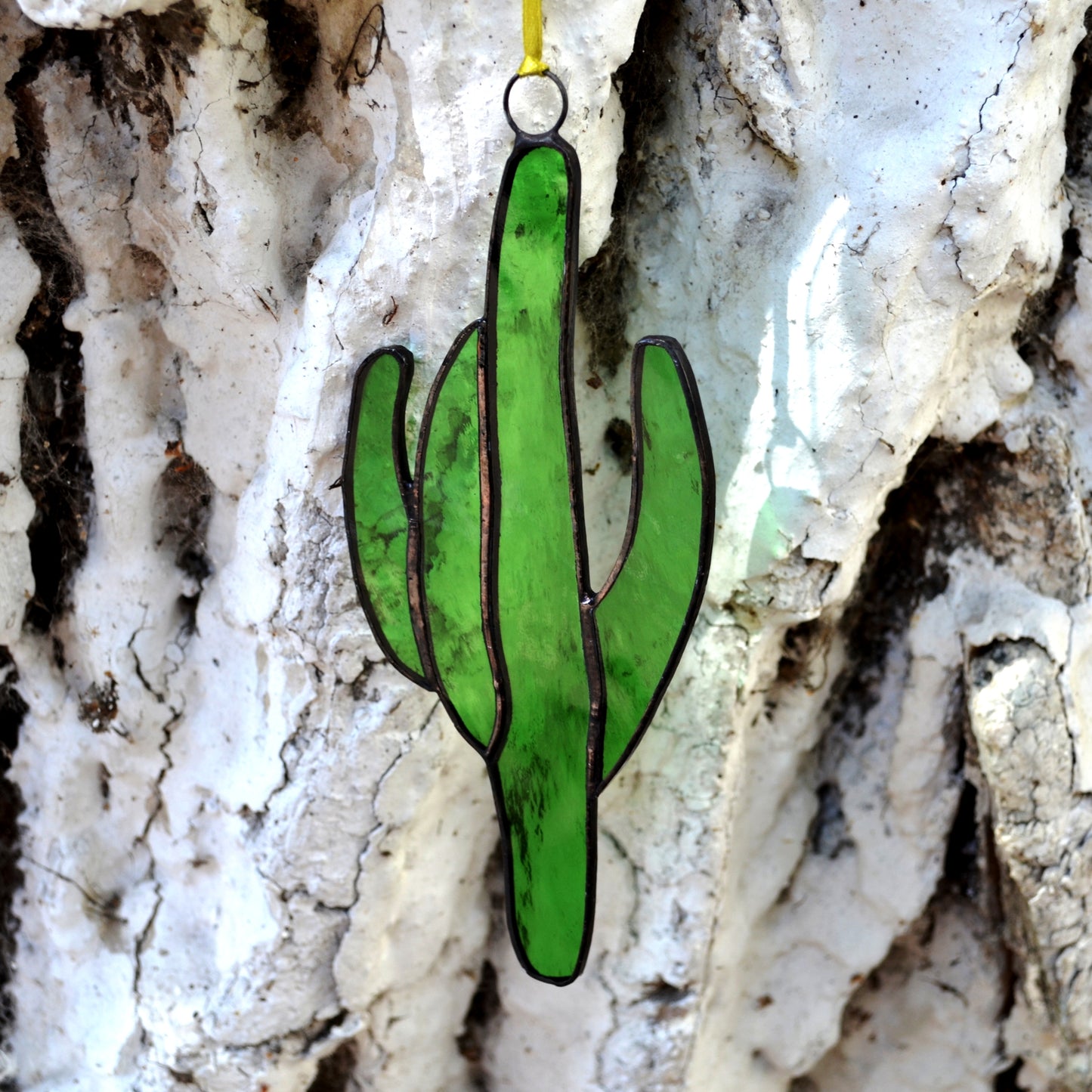 Stained Glass Cactus Suncatcher