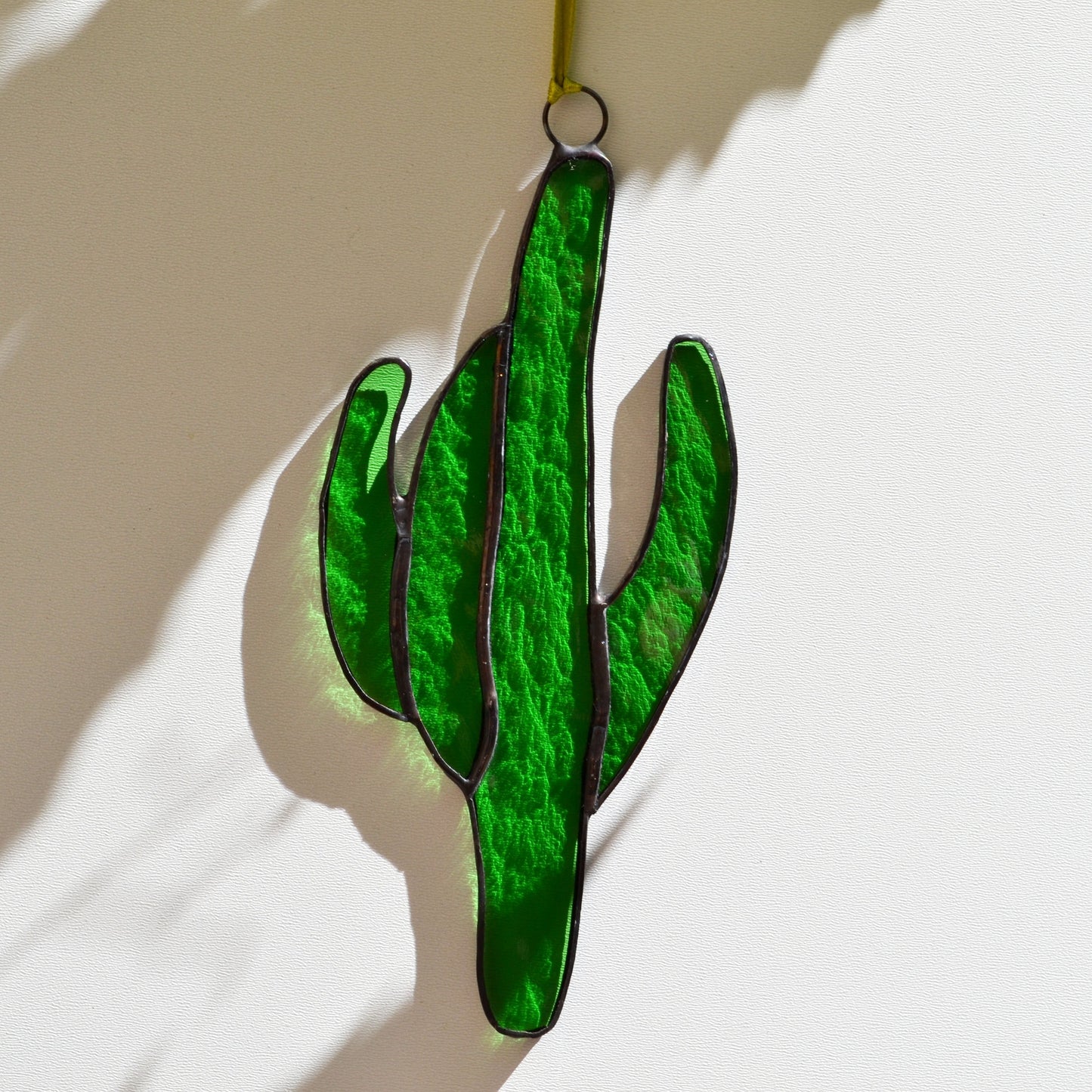 Stained Glass Cactus Suncatcher