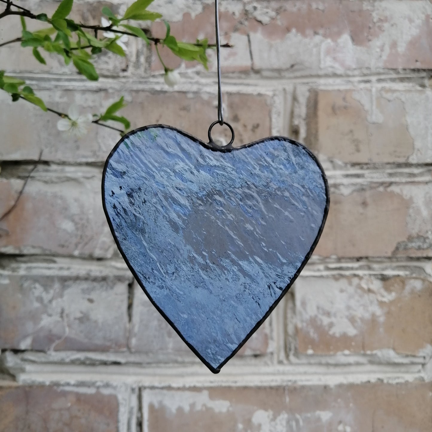 Classic Pale Blue Heart Stained Glass Suncatcher