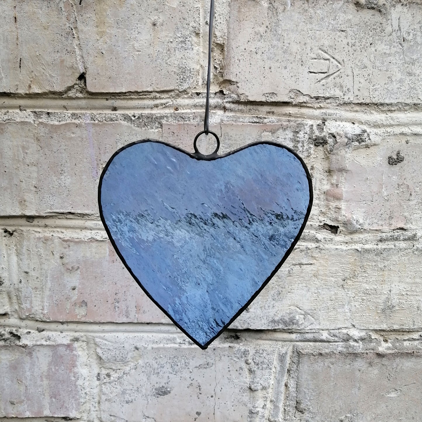 Classic Pale Blue Heart Stained Glass Suncatcher