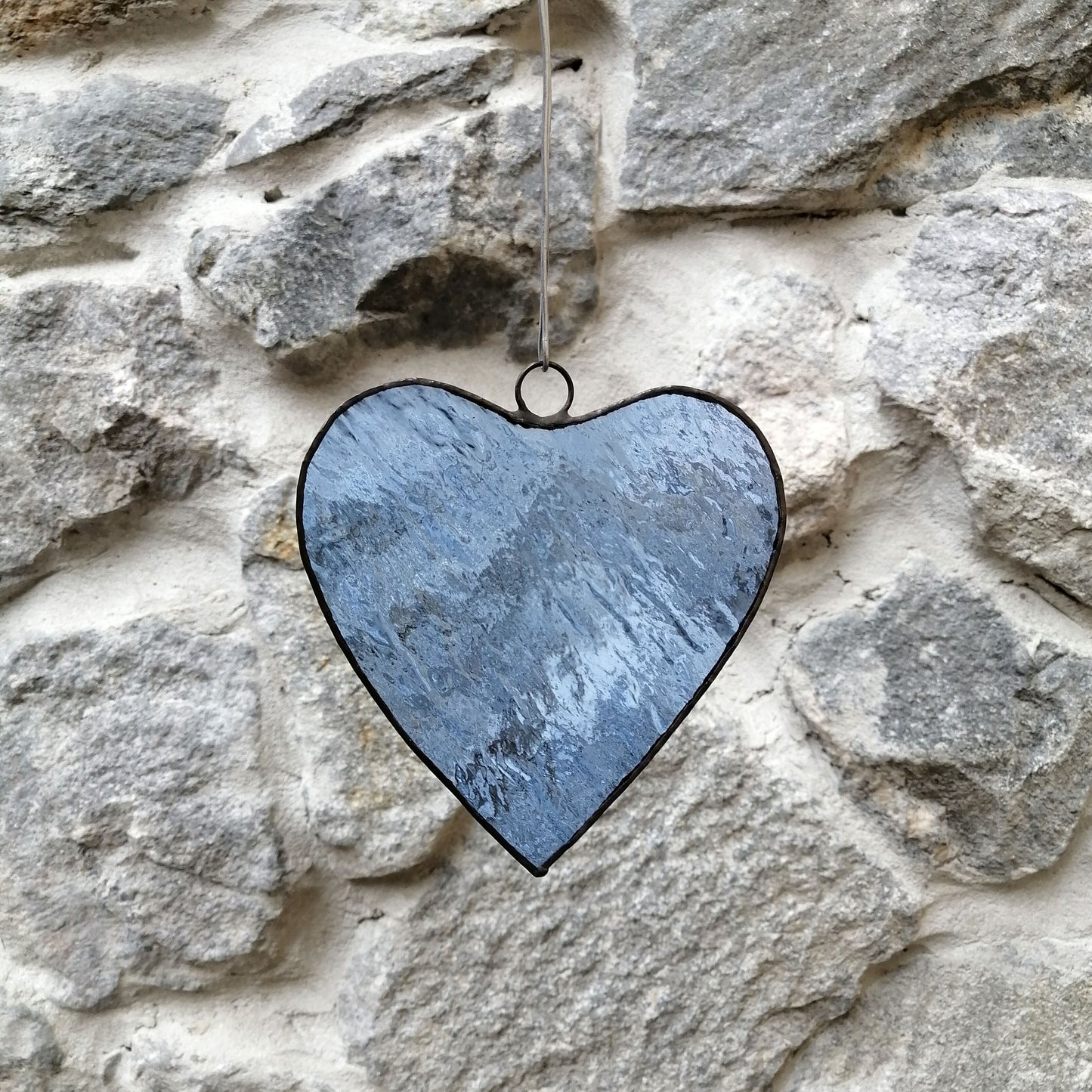 Classic Pale Blue Heart Stained Glass Suncatcher